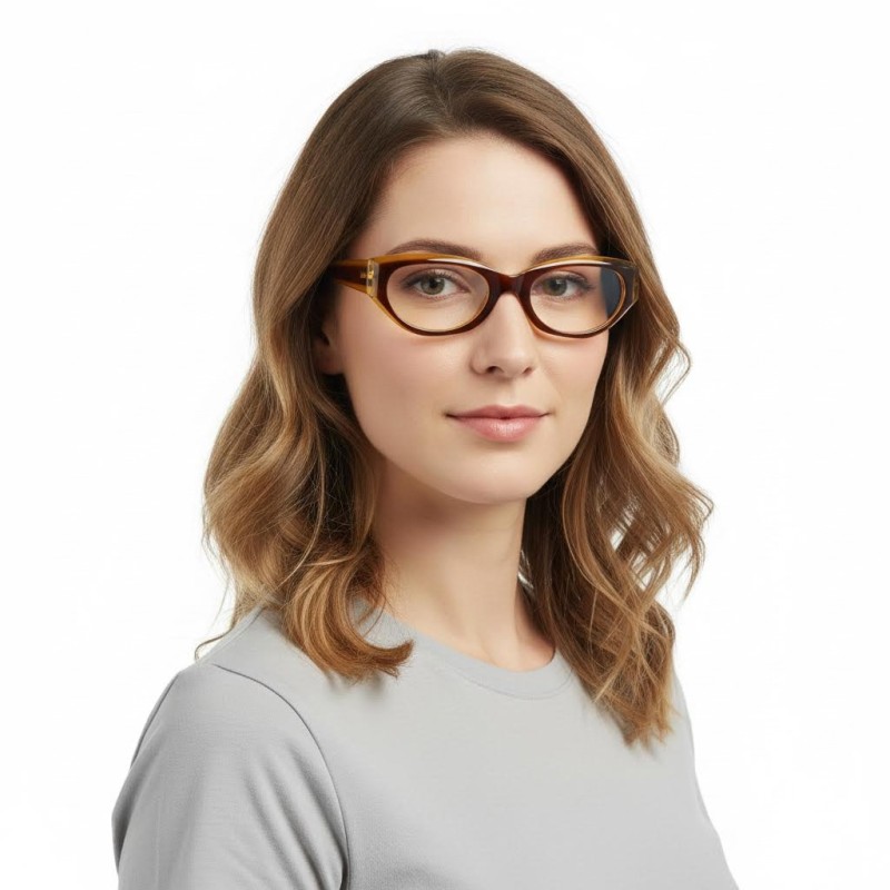 Cat Eye Brown Eyeglasses