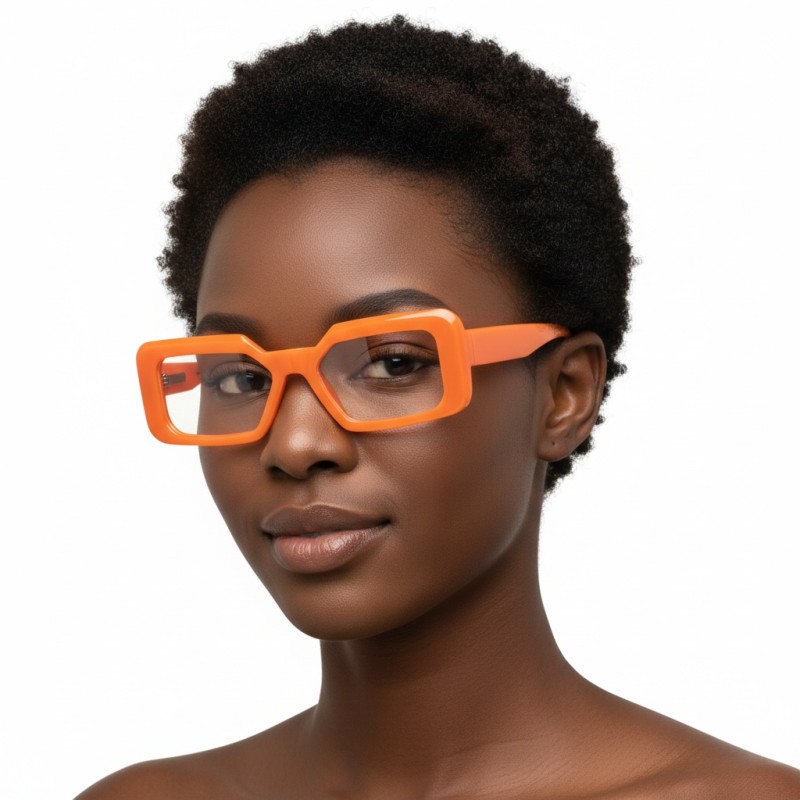 Rectangle Orange Eyeglasses