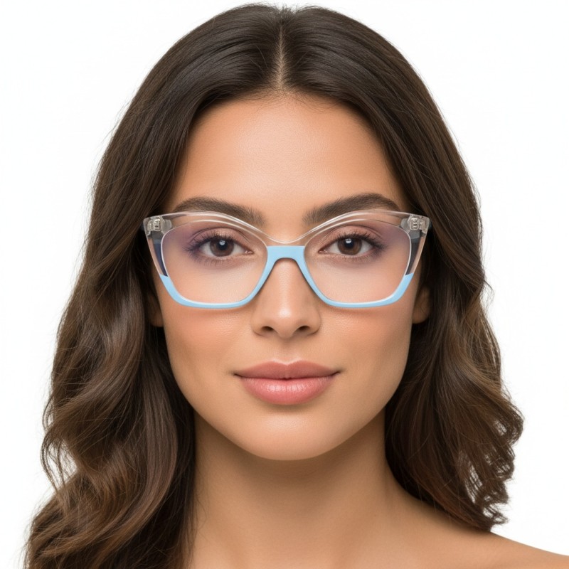 Cat Eye Blue Eyeglasses