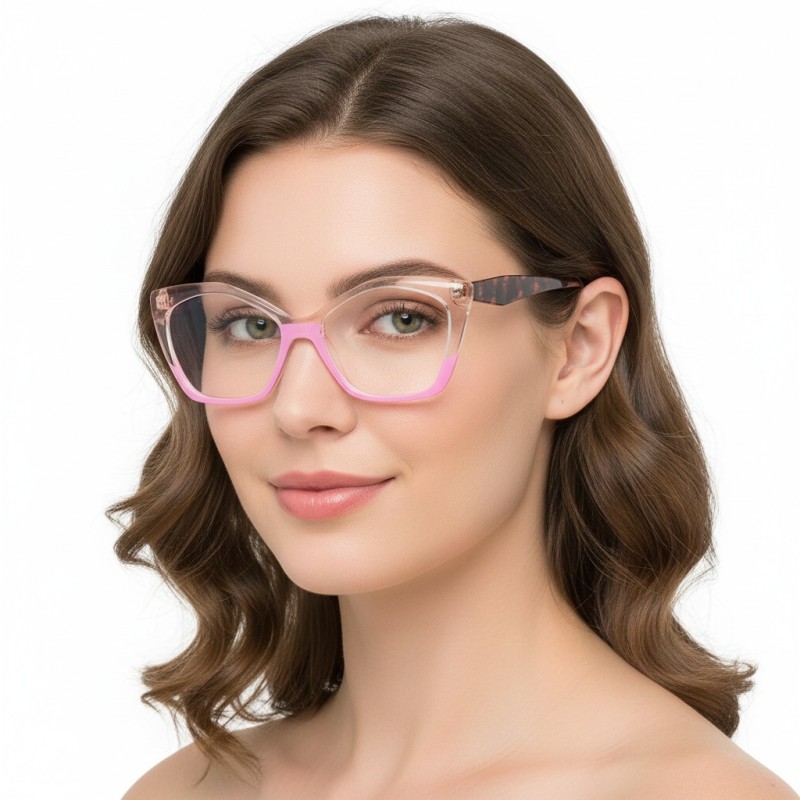 Cat Eye Pink Eyeglasses
