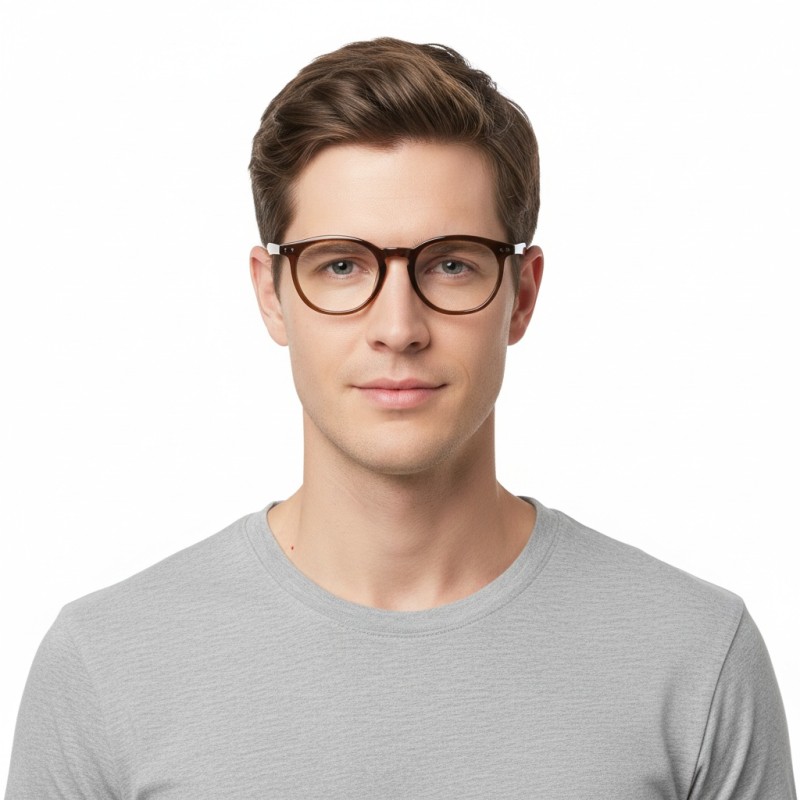 Oval Brown Eyeglasses