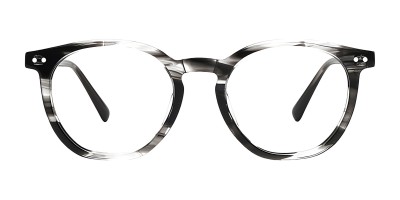 Oval Gray Tortoise Eyeglasses