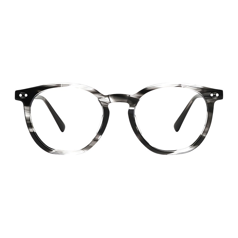 Oval Gray Tortoise Eyeglasses