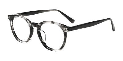 Oval Gray Tortoise Eyeglasses