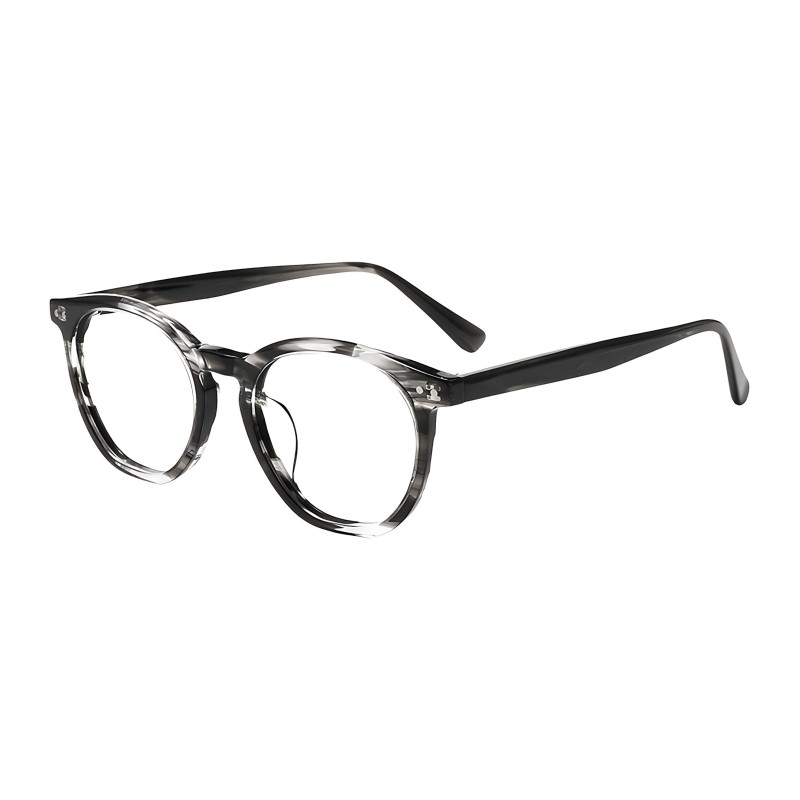 Oval Gray Tortoise Eyeglasses