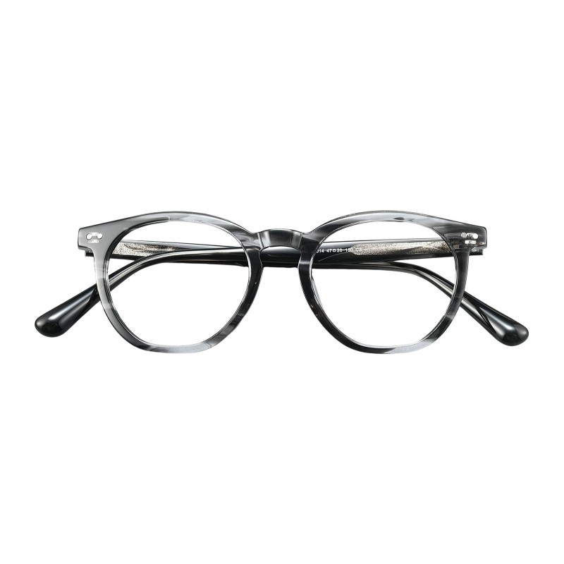 Oval Gray Tortoise Eyeglasses