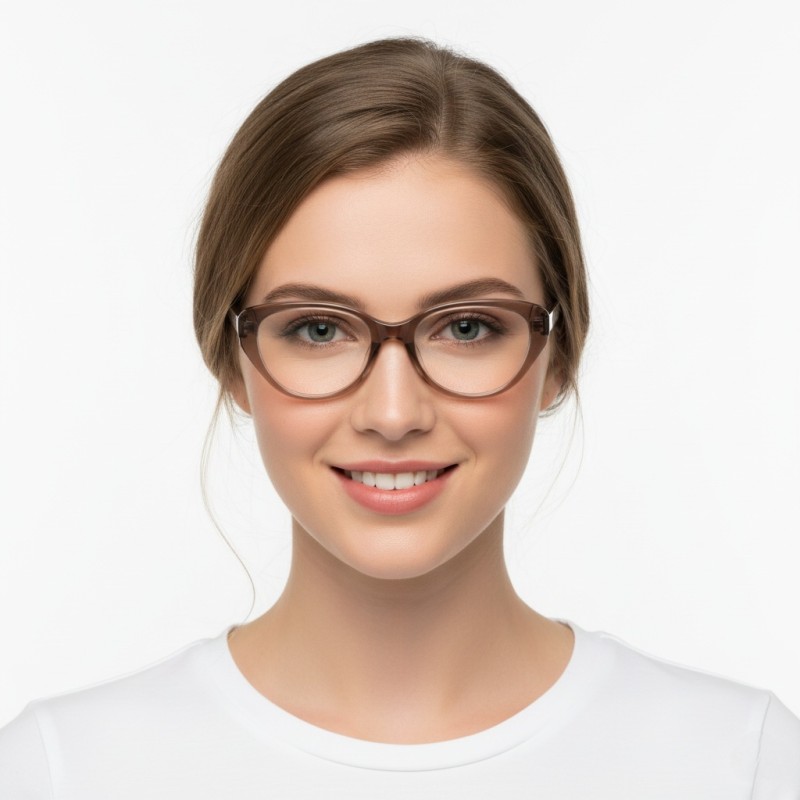 Cat Eye Brown Eyeglasses