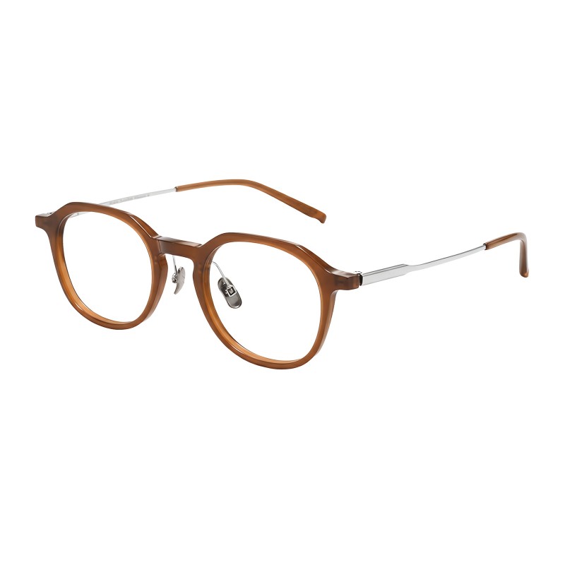 Round Brown Eyeglasses