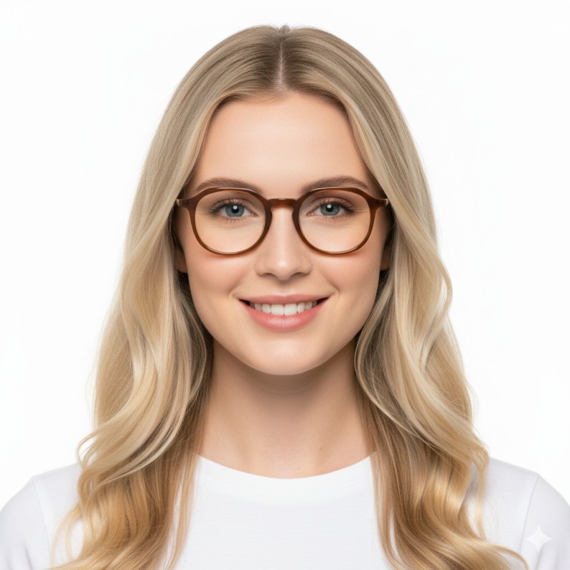 Round Brown Eyeglasses