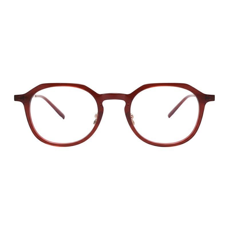 Round Burgundy Eyeglasses