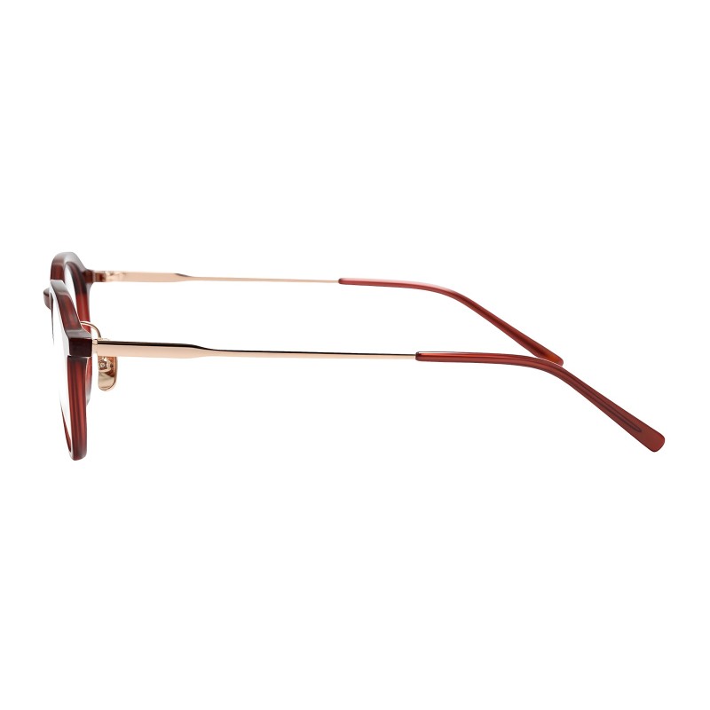 Round Burgundy Eyeglasses