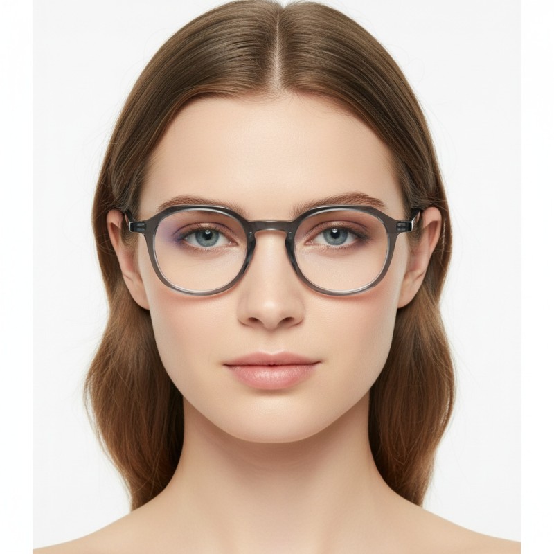 Round Blue Eyeglasses