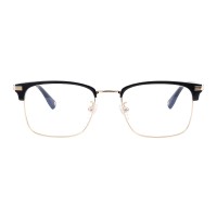 Browline Black Golden Eyeglasses