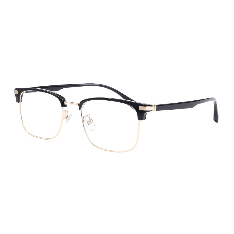 Browline Black Golden Eyeglasses