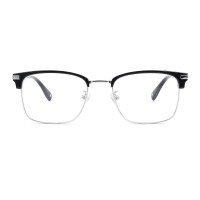 Browline Black Silver Eyeglasses