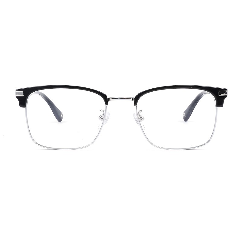 Browline Black Silver Eyeglasses