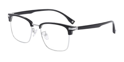 Browline Black Silver Eyeglasses