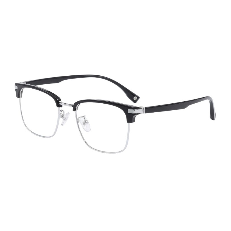 Browline Black Silver Eyeglasses