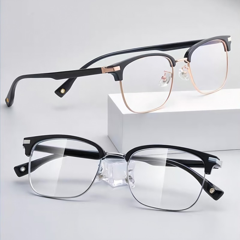 Browline Black Silver Eyeglasses