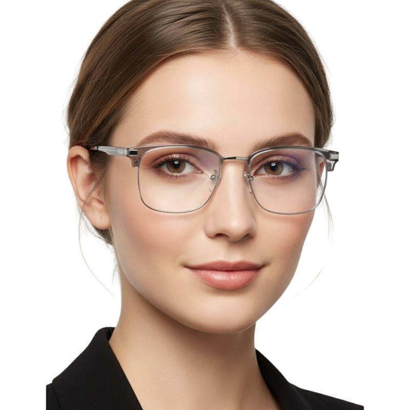 Browline Gray Eyeglasses