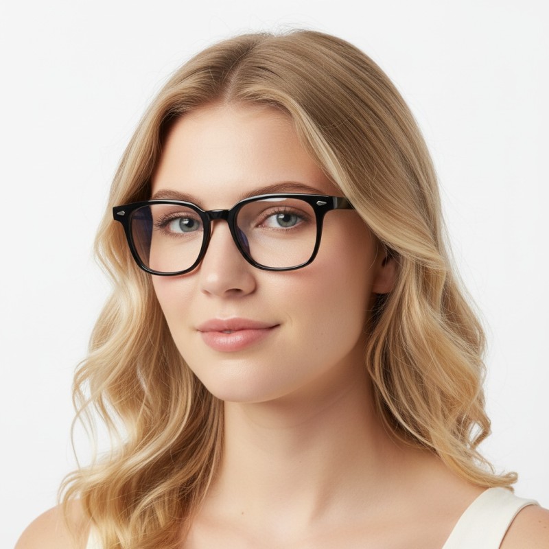Square Black Eyeglasses