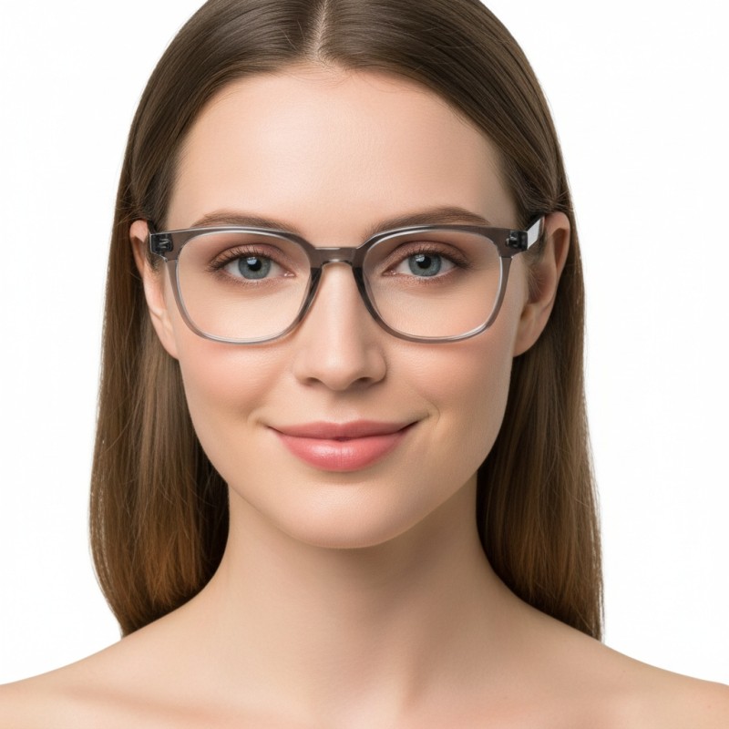 Square Gray Eyeglasses