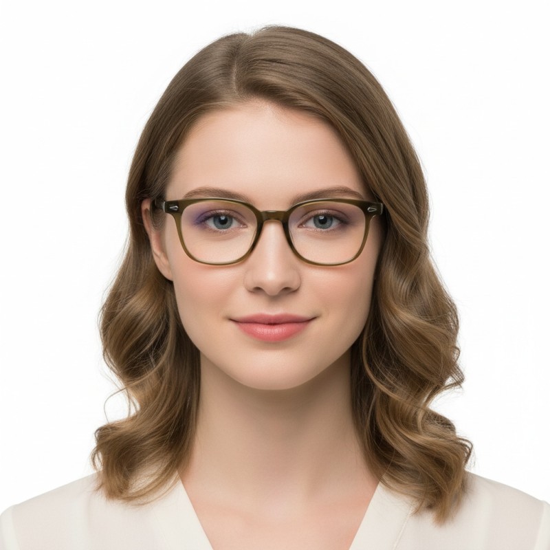 Square Green Eyeglasses