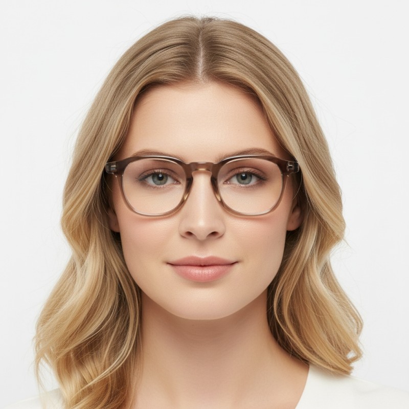 Square Champagne Tortoise Eyeglasses
