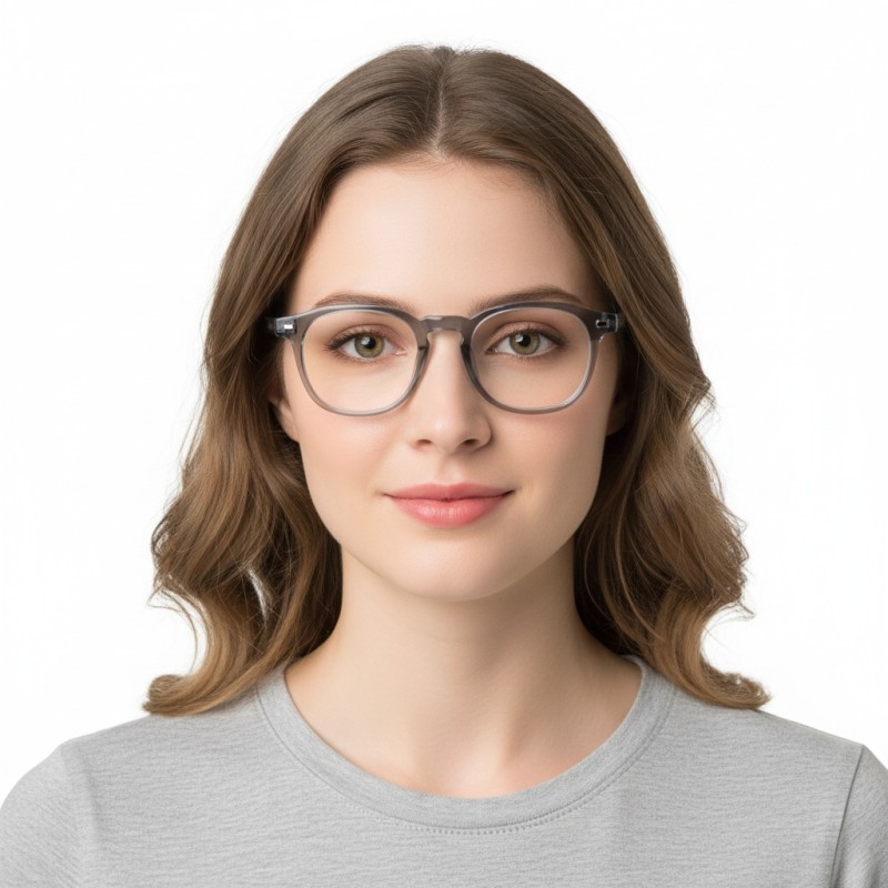 Square Gray Eyeglasses