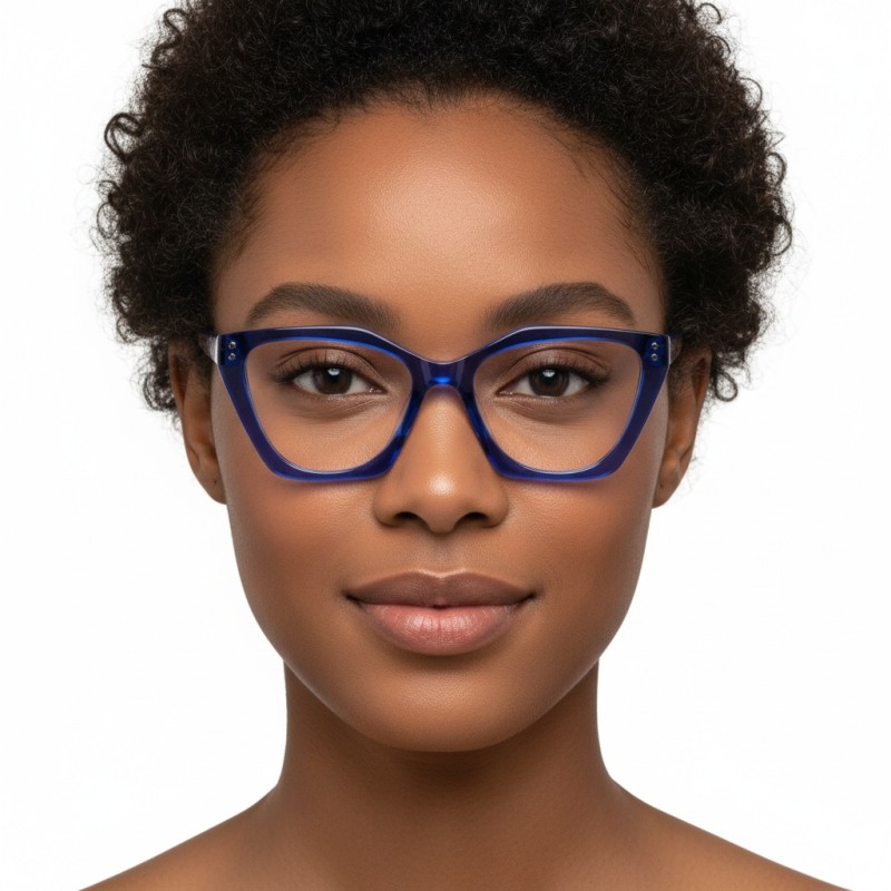 Cat Eye Blue Eyeglasses