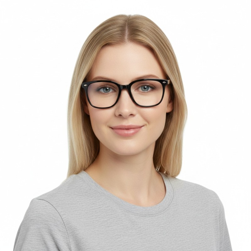 Square Black Eyeglasses