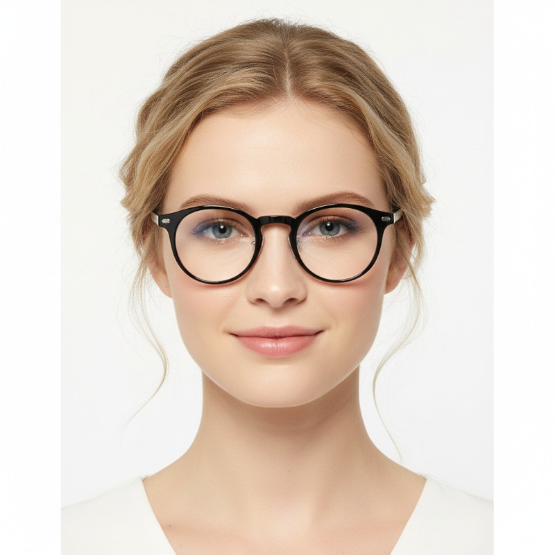 Round Black Eyeglasses