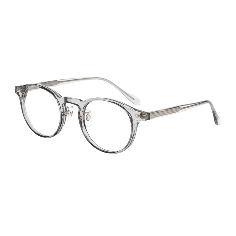 Round Gray Eyeglasses