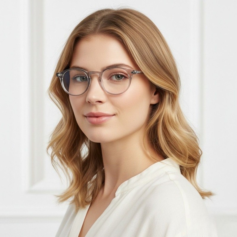Round Gray Eyeglasses
