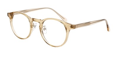 Round Champagne Eyeglasses
