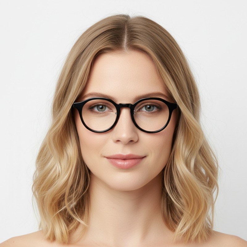 Polygon Black Eyeglasses