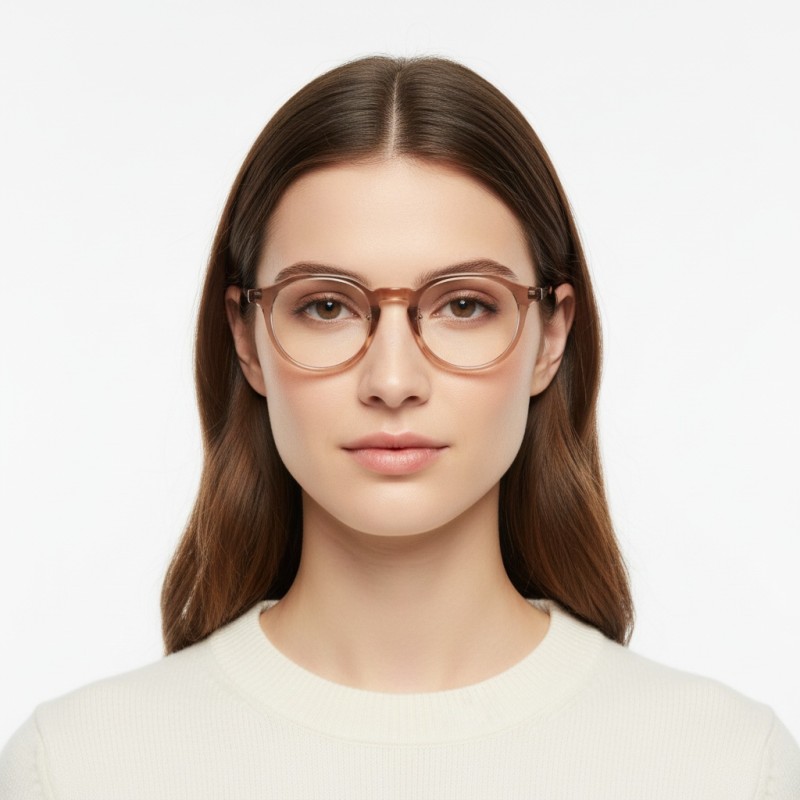 Polygon Light Mocha Eyeglasses