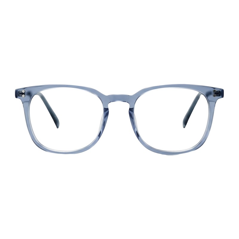 Square Silver Blue Eyeglasses