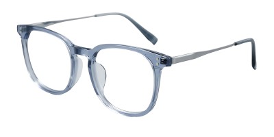 Square Silver Blue Eyeglasses