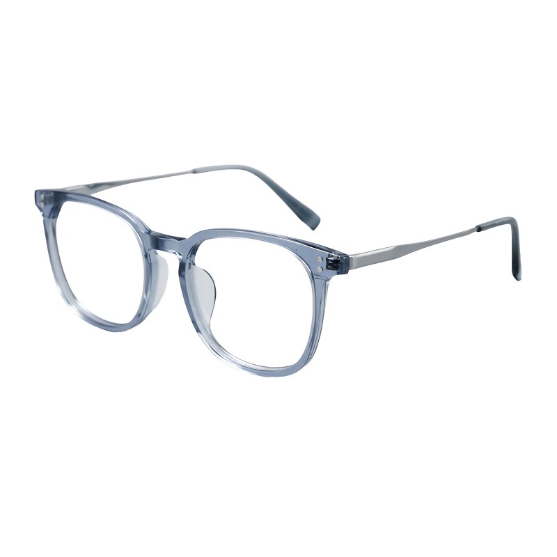 Square Silver Blue Eyeglasses