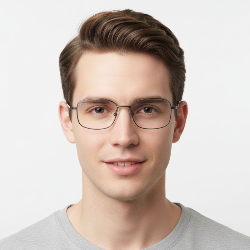 Rectangle Gunmetal Eyeglasses