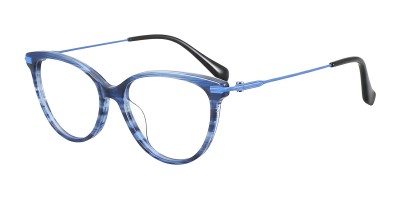 Cat Eye Black Blue Eyeglasses