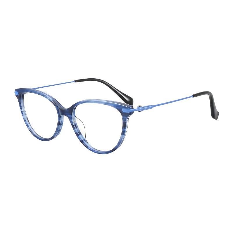 Cat Eye Black Blue Eyeglasses
