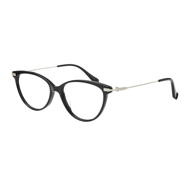 Cat Eye Black Silver Eyeglasses