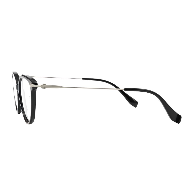 Cat Eye Black Silver Eyeglasses