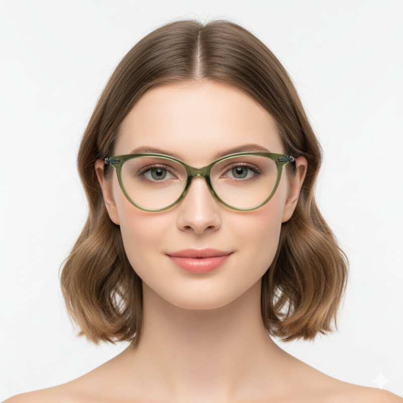 Cat Eye Green Eyeglasses