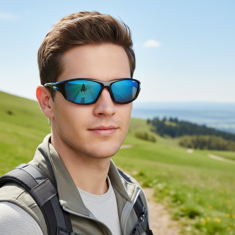 Rectangle Blue Sunglasses