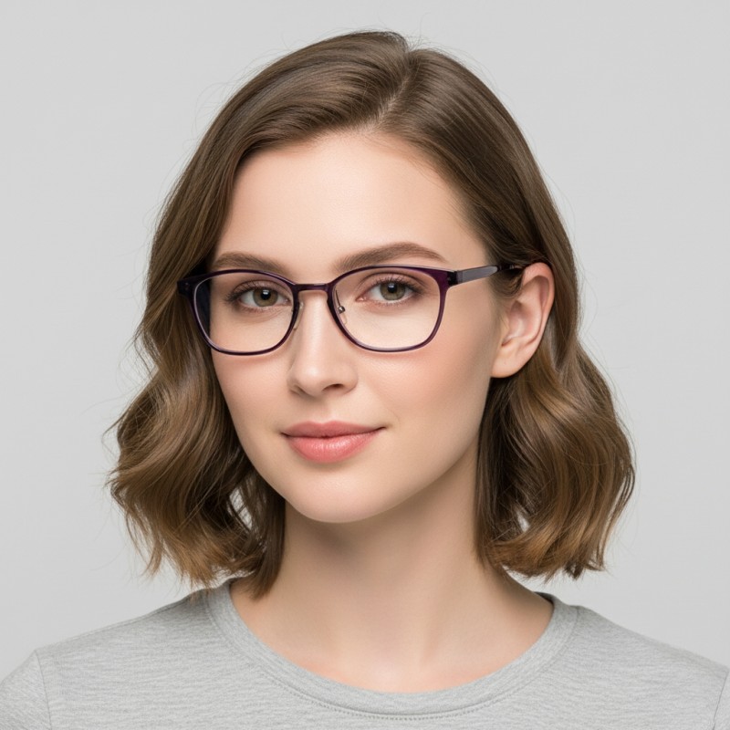 Square Purple Eyeglasses