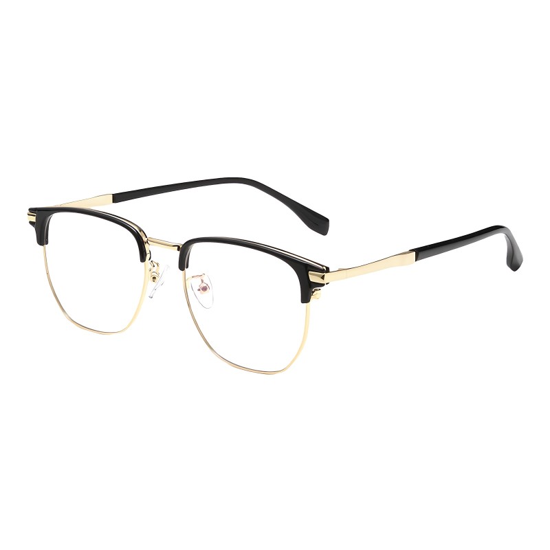 Browline Black Golden Eyeglasses