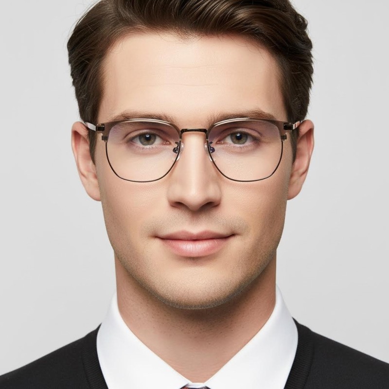 Browline Light Mocha Eyeglasses